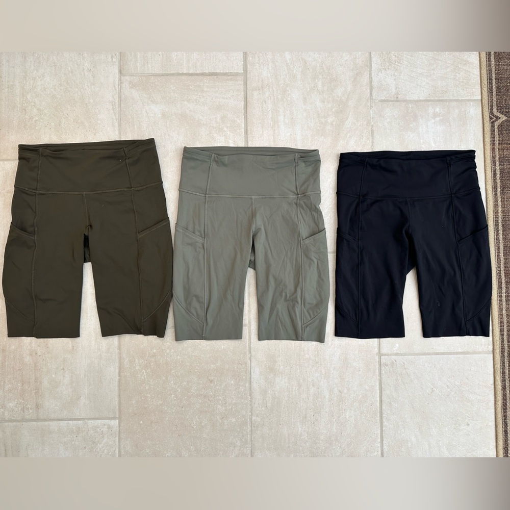 Lululemon Athletica Olive, Sage and Black Athletic/ bike Shorts